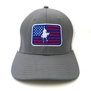 LevelWear Men's Trucker Style Grey/White Patriot Golf Hat